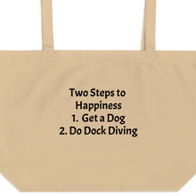 Load image into Gallery viewer, 2 Steps to Happiness - Dock Diving X-Large Tote/ Shopping Bags