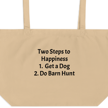 Load image into Gallery viewer, 2 Steps to Happiness - Barn Hunt X-Large Tote/ Shopping Bags