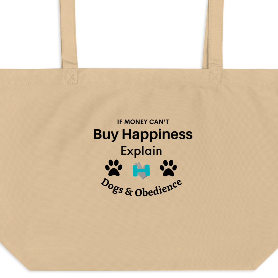 Buy Happiness w/ Dogs & Obedience X-Large Tote/ Shopping Bags