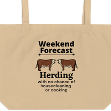 Load image into Gallery viewer, Cattle Herding Weekend Forecast X-Large Tote/ Shopping Bags