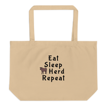 Load image into Gallery viewer, Eat, Sleep, Cattle Herd, Repeat X-Large Tote/ Shopping Bags