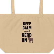 Load image into Gallery viewer, Keep Calm & Cattle Herd On X-Large Tote/ Shopping Bags