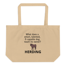 Load image into Gallery viewer, Dog Teaches It's Owner Cattle Herding X-Large Tote/ Shopping Bags