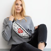 Load image into Gallery viewer, Allover Rat's Heads & Barn Hunt in Heart Fanny Pack-White