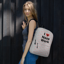 Load image into Gallery viewer, Allover Alert & I Heart Nose Work/ Scent Work Backpack-Grey