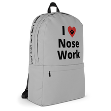 Load image into Gallery viewer, I Heart Nose Work Backpack-Grey