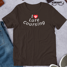 Load image into Gallery viewer, I Heart w/ Paw Lure Coursing Dark T-Shirts