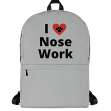 Load image into Gallery viewer, I Heart Nose Work Backpack-Grey