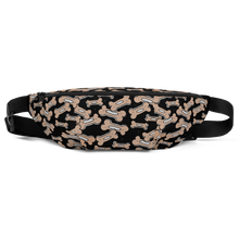 Load image into Gallery viewer, Allover Brown Bones Dog Fanny Pack-Black
