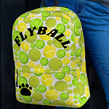 Load image into Gallery viewer, Allover Tennis Balls & Flyball & Paw Dog Backpack-Lt. Grey