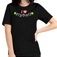 Load image into Gallery viewer, I Heart w/ Paw Flyball T-Shirts - Dark