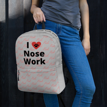Load image into Gallery viewer, Allover Alert & I Heart Nose Work/ Scent Work Backpack-Grey