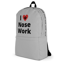 Load image into Gallery viewer, I Heart Nose Work Backpack-Grey