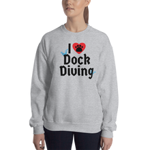 Load image into Gallery viewer, I Heart w/ Paw Dock Diving Sweatshirts - Light