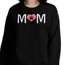 Load image into Gallery viewer, Mom with Dog Paw in Heart Dark Sweatshirts