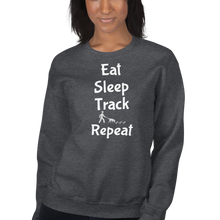 Load image into Gallery viewer, Eat Sleep Track Repeat Sweatshirts - Dark