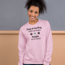 Load image into Gallery viewer, Dogs & Sheep Herding Make Me Happy Sweatshirts - Light