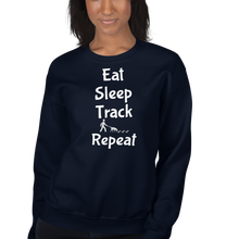 Load image into Gallery viewer, Eat Sleep Track Repeat Sweatshirts - Dark