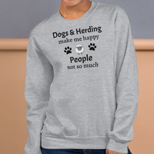 Load image into Gallery viewer, Dogs & Sheep Herding Make Me Happy Sweatshirts - Light