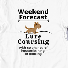 Load image into Gallery viewer, Lure Coursing Weekend Forecast T-Shirts - Light