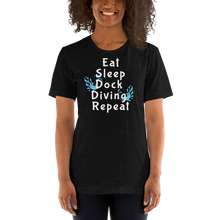 Load image into Gallery viewer, Eat Sleep Dock Diving Repeat T-Shirts - Dark