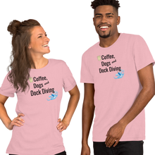 Load image into Gallery viewer, Coffee, Dogs & Dock Diving T-Shirts - Light