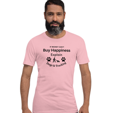 Load image into Gallery viewer, Buying Happiness w/ Dogs & Tracking T-Shirts - Light