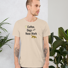 Load image into Gallery viewer, Coffee, Dogs & Nose Work T-Shirts - Light