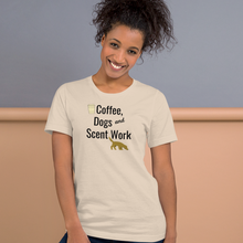 Load image into Gallery viewer, Coffee, Dogs & Scent Work T-Shirts - Light