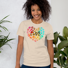 Load image into Gallery viewer, Love in Dog Paw Prints Heart T-Shirt - Light
