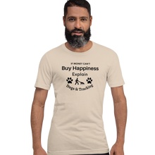 Load image into Gallery viewer, Buying Happiness w/ Dogs & Tracking T-Shirts - Light