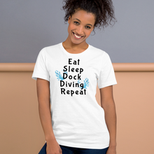 Load image into Gallery viewer, Eat Sleep Dock Diving Repeat T-Shirt - Light