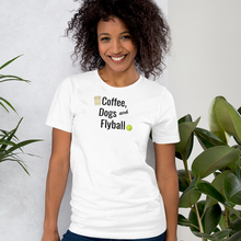 Load image into Gallery viewer, Coffee, Dogs & Flyball T-Shirts - Light