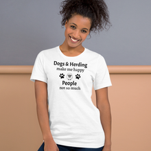Load image into Gallery viewer, Dogs & Sheep Herding Make Me Happy T-Shirts - Light