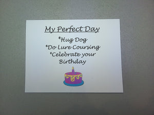 Perfect Day Lure Coursing & Happy Birthday Card
