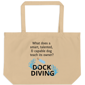 Dog Teaches Dock Diving X-Large Tote/ Shopping Bags
