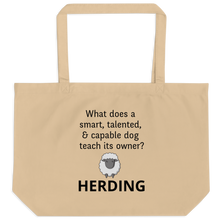 Load image into Gallery viewer, Dog Teaches Sheep Herding X-Large Tote/ Shopping Bags
