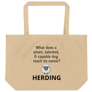 Dog Teaches Sheep Herding X-Large Tote/ Shopping Bags