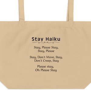 Stay Haiku X-Large Tote/ Shopping Bags