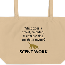 Load image into Gallery viewer, Dog Teaches Scent Work X-Large Tote/ Shopping Bags
