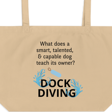 Load image into Gallery viewer, Dog Teaches Dock Diving X-Large Tote/ Shopping Bags
