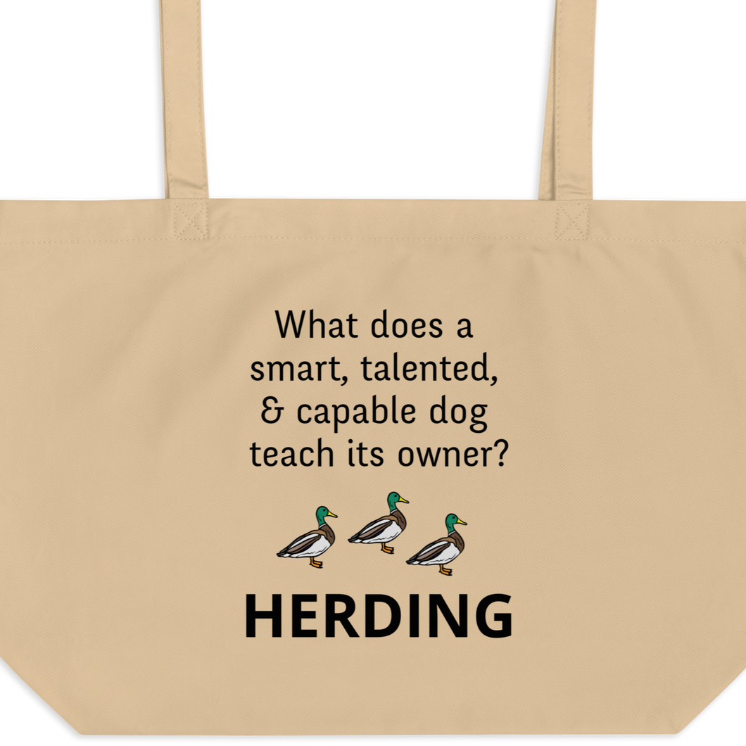 Dog Teaches Duck Herding X-Large Tote/ Shopping Bags