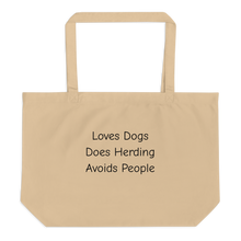 Load image into Gallery viewer, Loves Dogs, Does Herding X-Large Tote/ Shopping Bags
