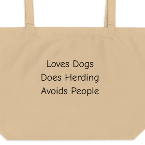 Loves Dogs, Does Herding X-Large Tote/ Shopping Bags