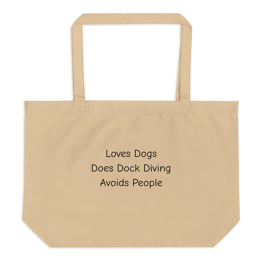 Loves Dogs, Does Dock Diving X-Large Tote/ Shopping Bags