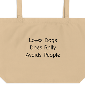 Loves Dogs, Does Rally X-Large Tote/ Shopping Bags