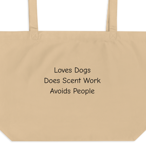 Loves Dogs, Does Scent Work X-Large Tote/ Shopping Bags