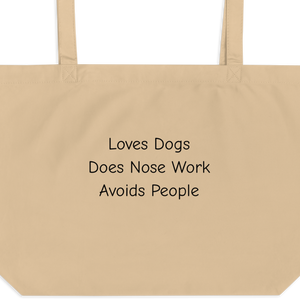 Loves Dogs, Does Nose Work X-Large Tote/ Shopping Bags