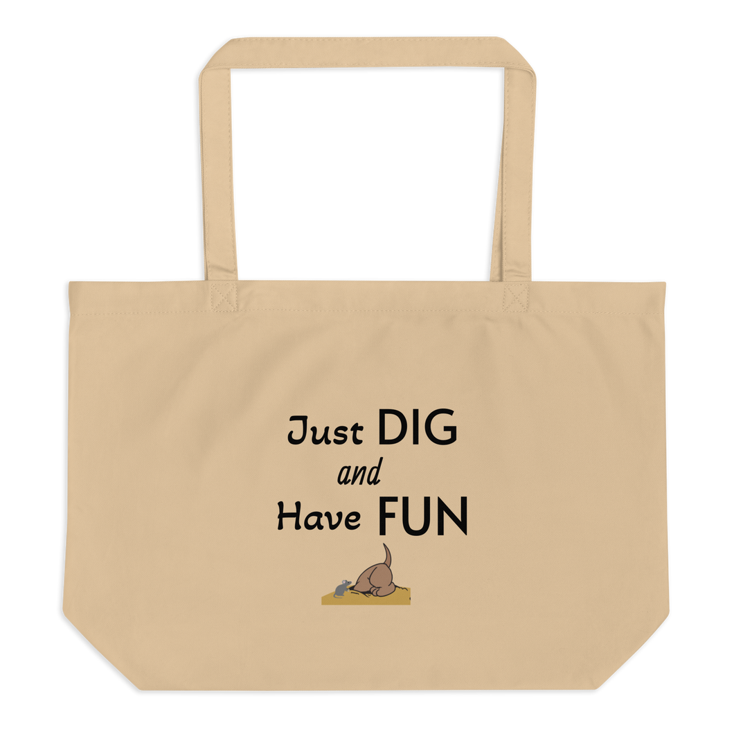 Just Dig & Have Fun Earthdog X-Large Tote/ Shopping Bags