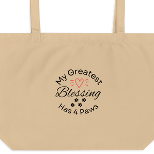 My Greatest Blessing Has 4 Paws (singular) X-Large Tote/ Shopping Bags